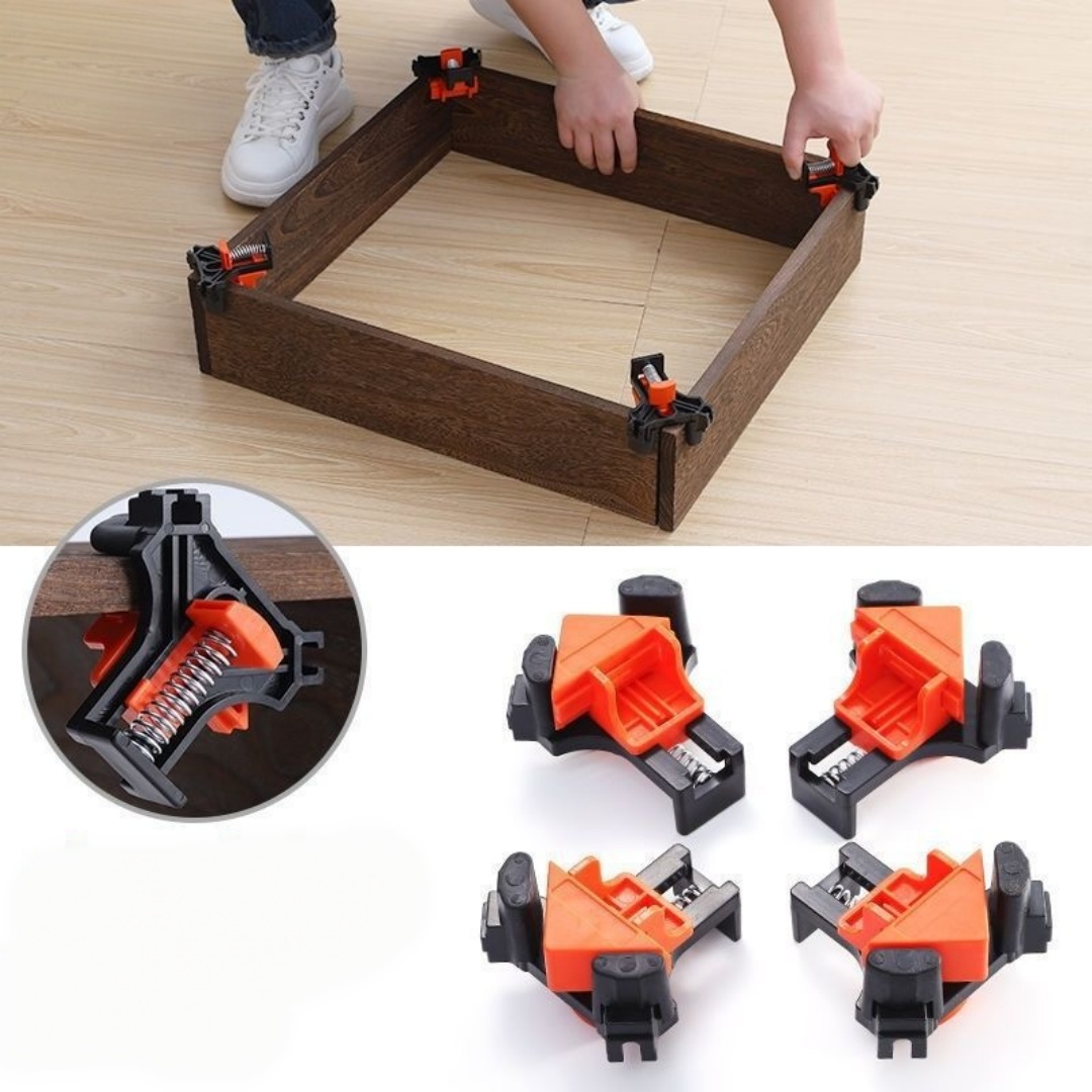 Woodworking Company - 4個 90 ° 直角クランプ固定クリップ額縁コーナークランプ木工ハンドツール家具修理写真補強