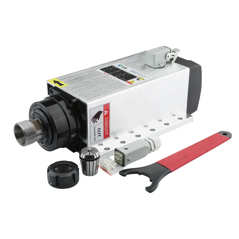 Woodworking Machinery - 6KW角型フランジ付き、セラミックボールベアリング木工彫刻機スピンドルモーター