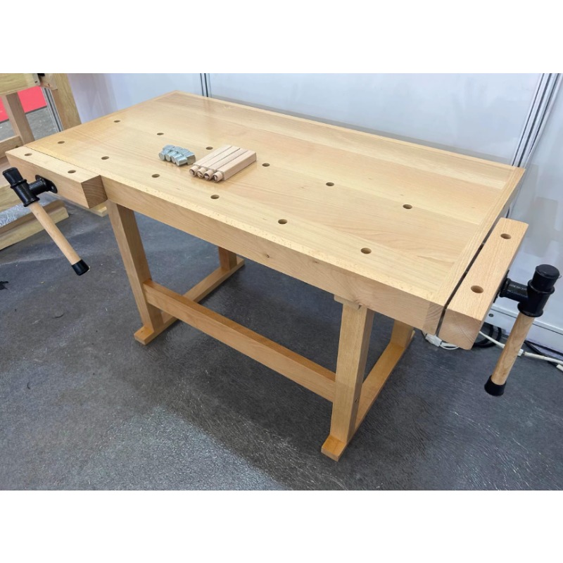 Woodworking Work Table - 家庭用無垢材テーブル ブナ材作業台 フィッターワークベンチ 木工テーブル 高さ調整可能