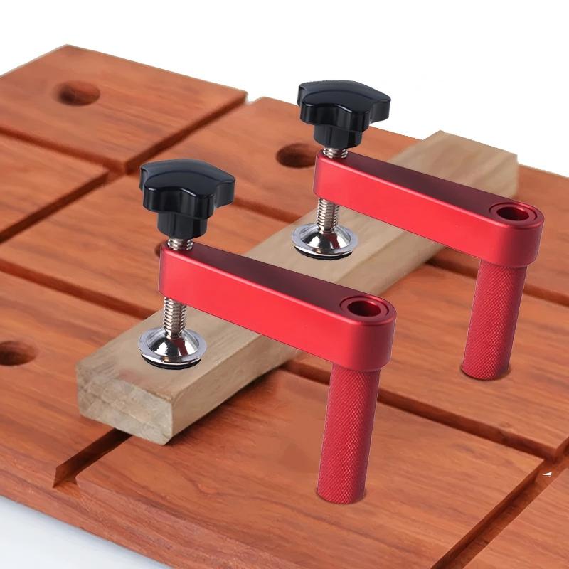Woodworking Work Table - 1/2Pc ベンチ犬クランプ、19 ミリメートル/20 ミリメートル安定した犬穴クランプ、調整可能な MFT テーブルアルミテーブルクランプ木工ツール用