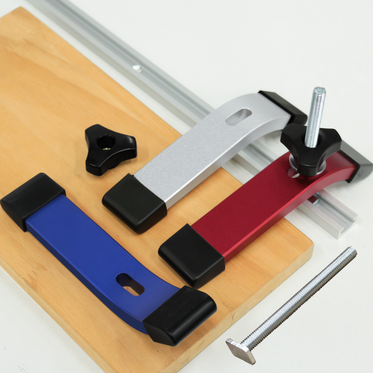 Woodworking Work Table - 1PC Tトラックホールドダウンクランプマルチツールポケット木工シュートレールテーブルソークランプTトラッククランプアルミ合金ルータークランプ