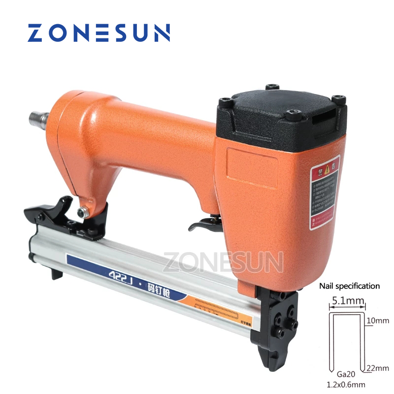 Furniture And Woodworking - ZONESUN 422J Ga20 5.1mm幅ネイルピンガン空気圧マイクロピンナーネイラーエアブラッド家具用木製ソファ木工ステープラー