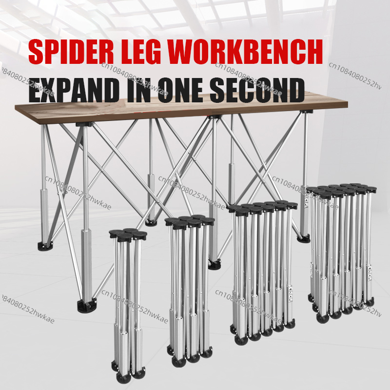 Woodworking Work Table - 折りたたみ式木工テーブルプレート、木材・ガラス・タイル切断用ポータブルスパイダーレッグワークベンチ（6本のスタンド脚付き）