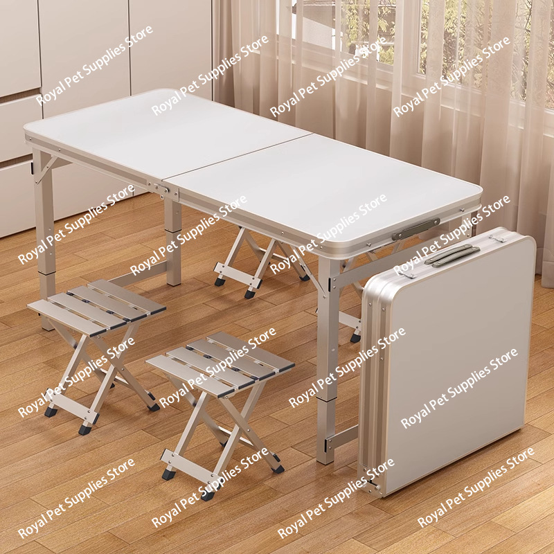 Woodworking Work Table - 屋外用ポータブル折りたたみテーブル＆チェアセット キャンプ、ピクニック、作業、屋台、軽量トラベルテーブル（スツール付き）