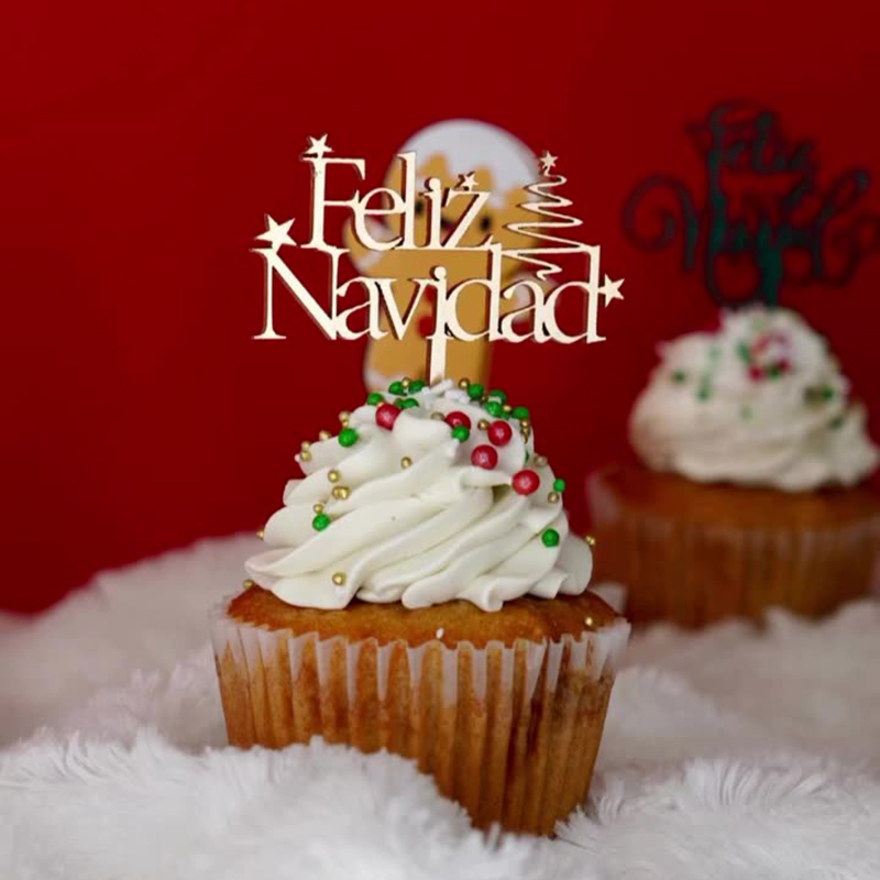 スペインの祝祭用プリント木製ケーキトッパー、ヒスパニックのク - Woodworking Xmas Decorations のレビューと価格
