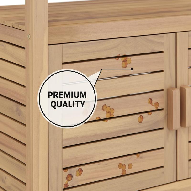屋外用植木鉢置き台 アカシア材 ガーデンポッティングテーブル - Woodworking Work Table のレビューと価格