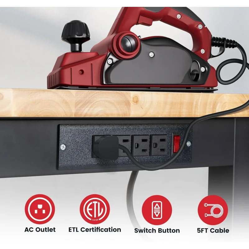 ガレージ用作業台 高さ調節可能 ラバーウッド天板 作業台 収 - Woodworking Work Table のレビューと価格