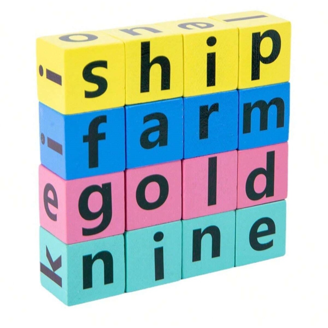 子供用アルファベットスペルボードゲーム、16文字ブロック+4 - Woodworking Kids Toys のレビューと価格
