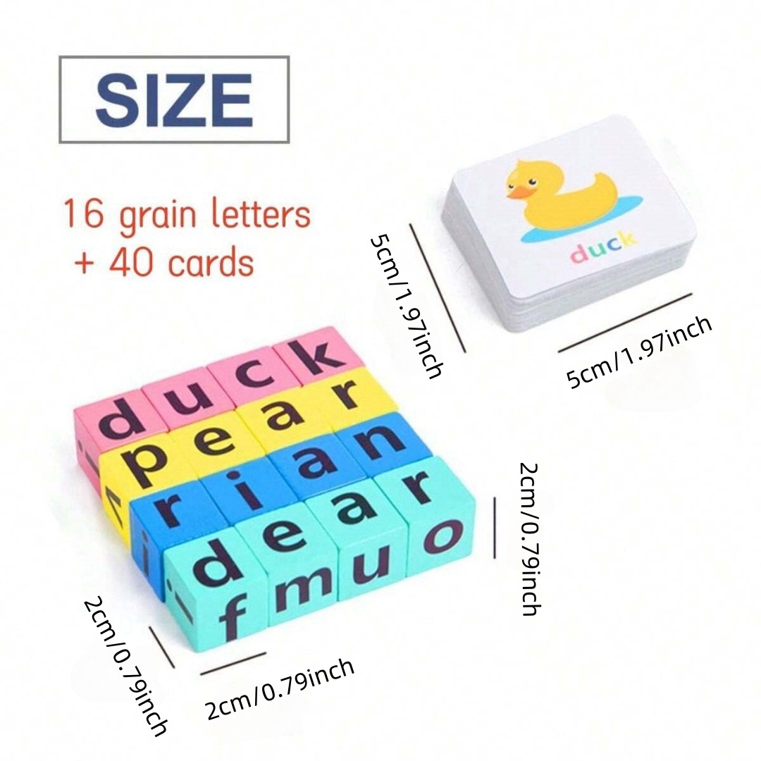 子供用アルファベットスペルボードゲーム、16文字ブロック+4 - Woodworking Kids Toys のレビューと価格
