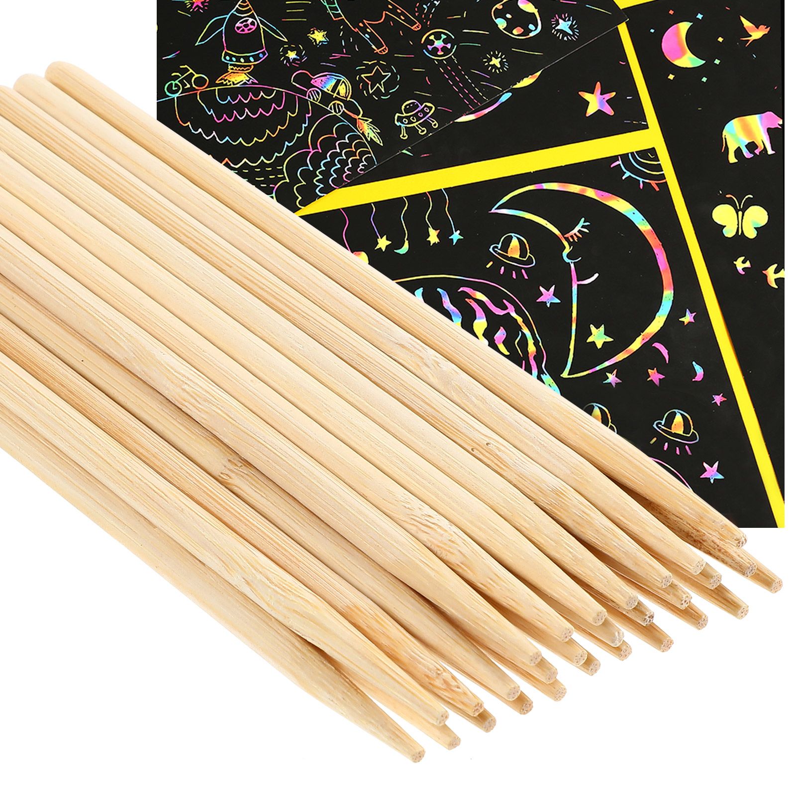 30 個木製スクラッチペイント竹ペンワックススティック髪小枝 - Woodworking Kids Toys のレビューと価格