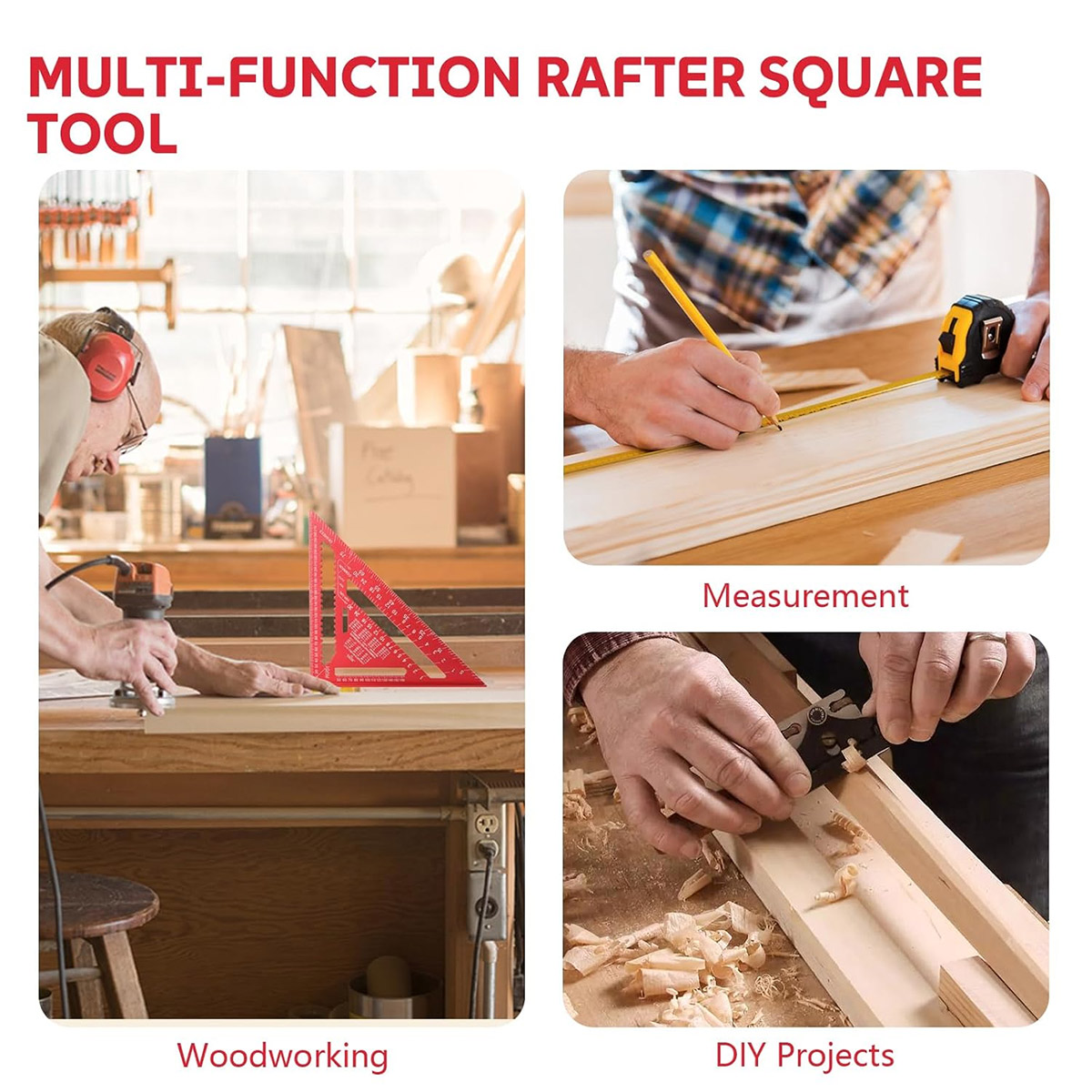 アルミ合金スピードスクエア高精度メートル三角定規木工角度測定 - Woodworking Company のレビューと価格