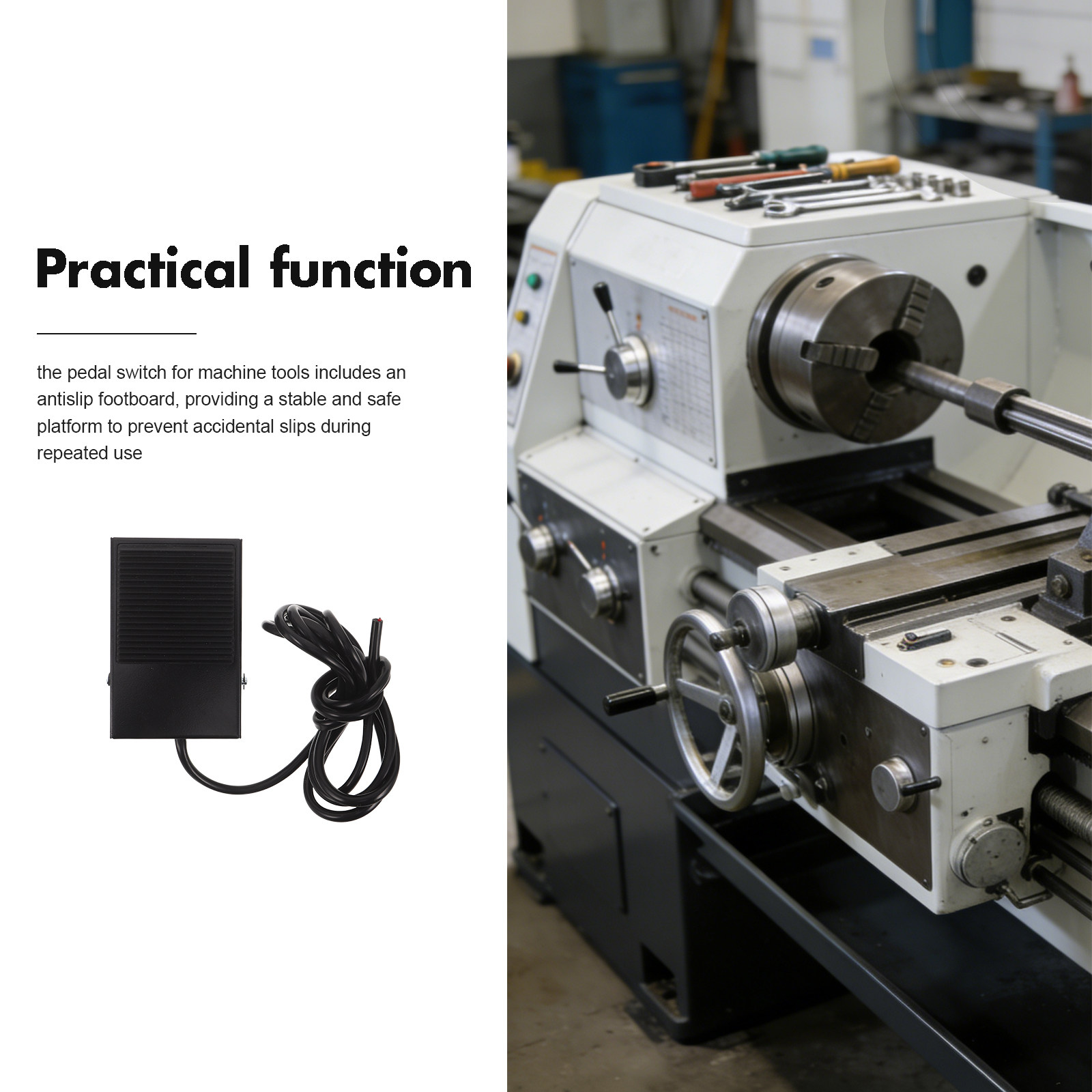 瞬間フットペダルスイッチ工作機械用ヘビーデューティオンオフフ - Woodworking Machinery のレビューと価格