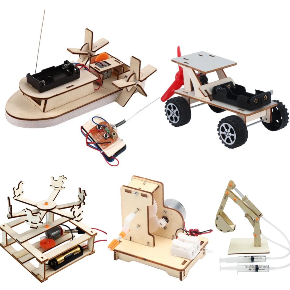 子供のためのDIY木製ボートモデル科学玩具、電気ステム、教育 - Woodworking Kids Toys のレビューと価格