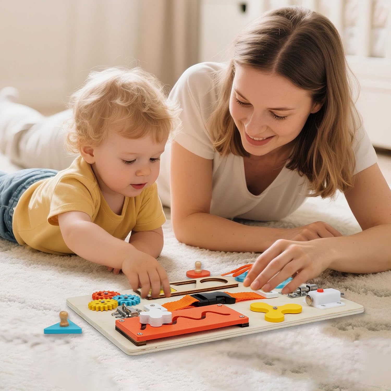 モンテッソーリ ビジーボード 幼児用 木製アクティビティ感覚 - Woodworking Kids Toys のレビューと価格