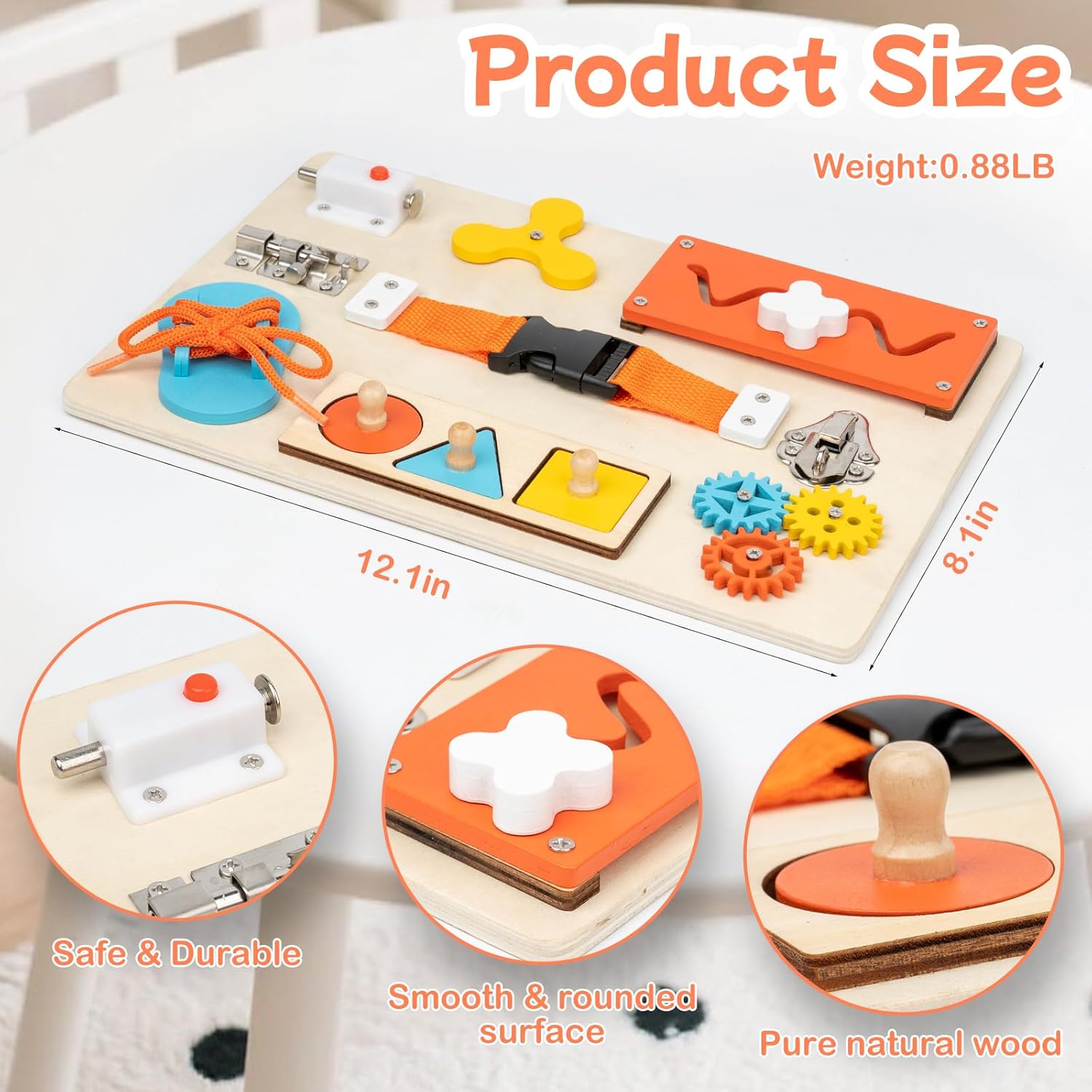 モンテッソーリ ビジーボード 幼児用 木製アクティビティ感覚 - Woodworking Kids Toys のレビューと価格