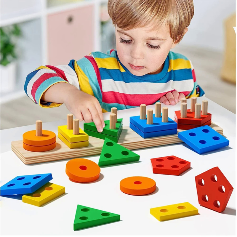 モンテッソーリ木のおもちゃ色形状マッチングパズルゲームカラフ - Woodworking Kids Toys のレビューと価格