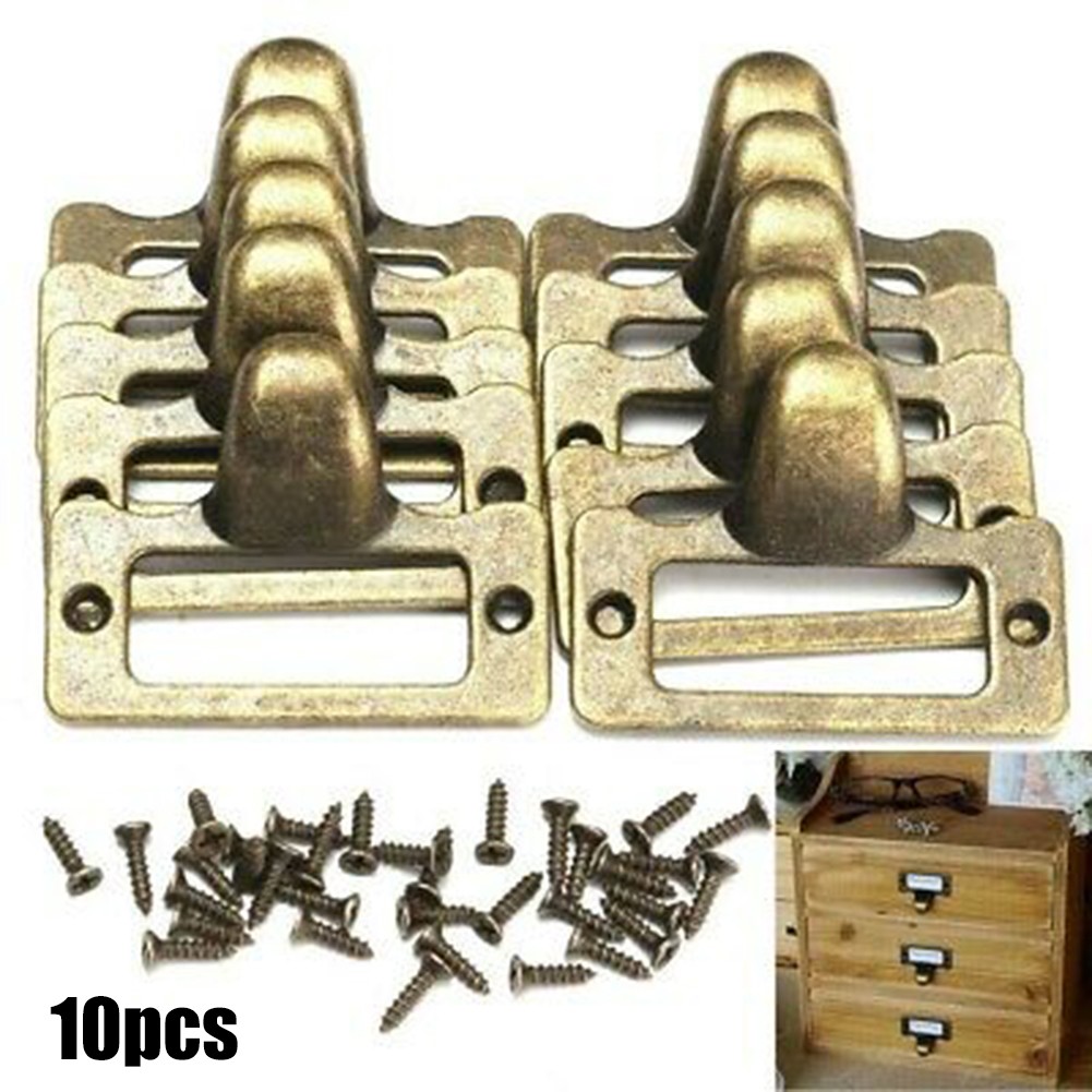 新品 10 個ラベルプル引き出しネームカードホルダーレトロ  - Woodworking Names のレビューと価格