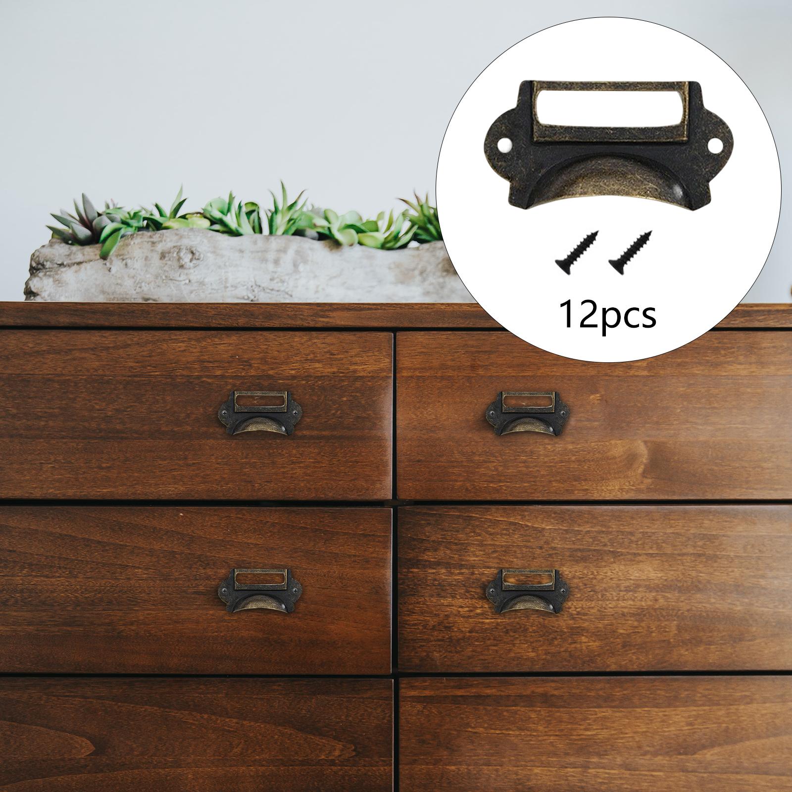 12個のレトロスタイル引き出しプルタグフレームラベルホルダー - Woodworking Names のレビューと価格